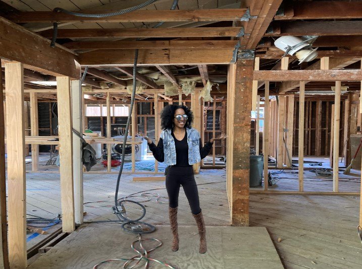 Krystal Hudson on a remodel job site